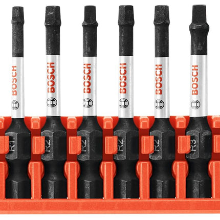 BOSCH CCSSQV208 8-Piece Assorted Set 2 in. Impact Tough Square Power Bits with Clip for Custom Case System