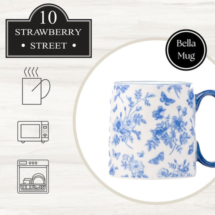 10 Strawberry Street Bella Blue White Chinoserie Mug
