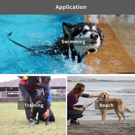 Waterproof Long Leash Durable Dog Recall Training Lead Great for Outdoor Hiking, Training, Yard, Beach and Swimming (Black, 15ft)