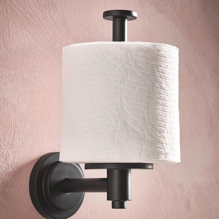 Moen DN0709BL Iso Collection European Single Post Toilet Paper Holder, Matte Black
