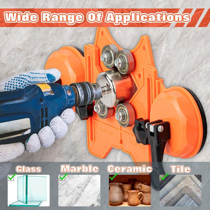 Semderm Diamond Hole Saw Kit, Tile Hole Saw with Double Suction Cups Hole Saw Guide Jig Fixture, Diamond Drill Bits for Glass, Porcelain Tile, Ceramic, Grantite, Marble