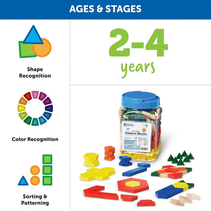 Learning Resources 1cm Wooden Pattern Blocks (Set of 250)