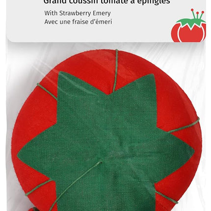 Dritz 731 Large Tomato Pin Cushion with Strawberry Emery, 4-Inch, Red (1-Count)