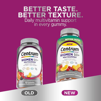 Centrum Silver Women's Multivitamin for Women 50 Plus, Multivitamin/Multimineral Supplement with Vitamin D3, B Vitamins, Non-GMO Ingredients,140 Gummies, Supports Memory and Cognition in Older Adults