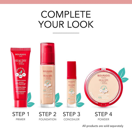 BOURJOIS 1005-97319 Healthy Mix Radiant Foundation 51-Light Vanilla 30 ml for Adults, Made for Polished Makeup and Nail Looks, 30 ml, Light