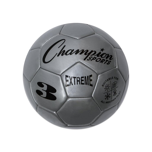 Champion Sports EX3SL Extreme Series Size 3 Composite Soccer Ball, Silver