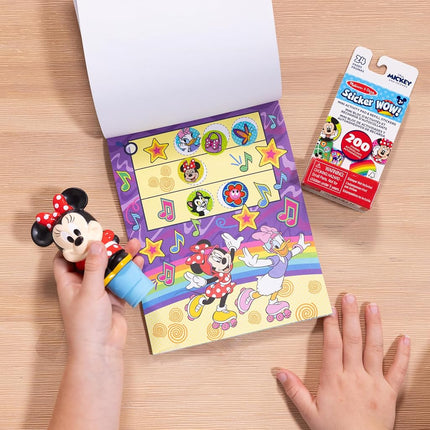 Melissa & Doug Sticker Wow!� Disney Minnie Mouse Bundle: 24-Page Activity Book, Refillable Sticker Stamper, Mini Pad, 500 Stickers, Arts and Crafts for Kids Ages 3+