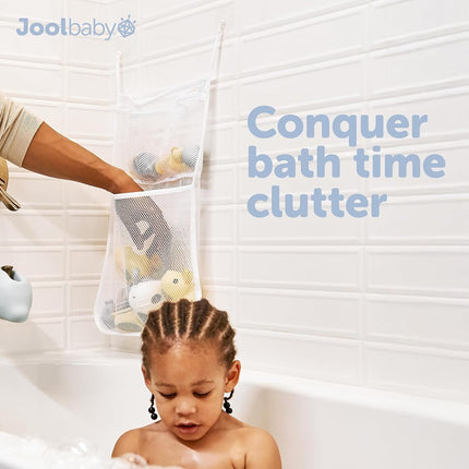 Jool Baby Bath Toy Storage Bag - Mesh Holder for Kids Bath Toys - Wall Suctions, Machine Washable