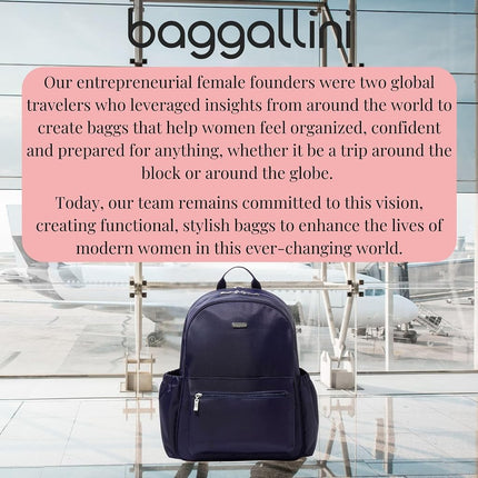 Baggallini Women's Essential Laptop Backpack, Cadet Navy, One Size
