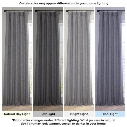 HPD Half Price Drapes BOCH-LN185-P Faux Darkening Curtains-108 Inches Long Extra Wide Luxury Linen Curtains for Bedroom & Living Room (1 Panel), 100W x 108L, Blazer Grey