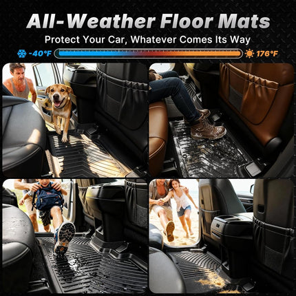 OEDRO Floor Mats Compatible for 2013-2018 Toyota RAV4 Standard Models, Unique Black TPE All-Weather Guard Includes 1st and 2nd Row: Front, Rear, Full Set Liners(Standard Models Only)
