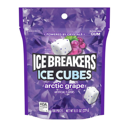 ICE BREAKERS Ice Cubes Chewing-gum sans sucre, Raisin Arctique, 100 morceaux