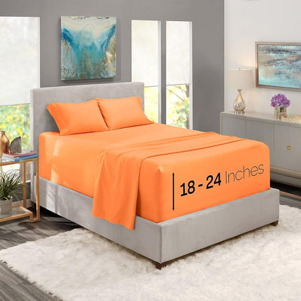 Nestl Twin Bed Sheet Set - Light Orange - 3-Piece 