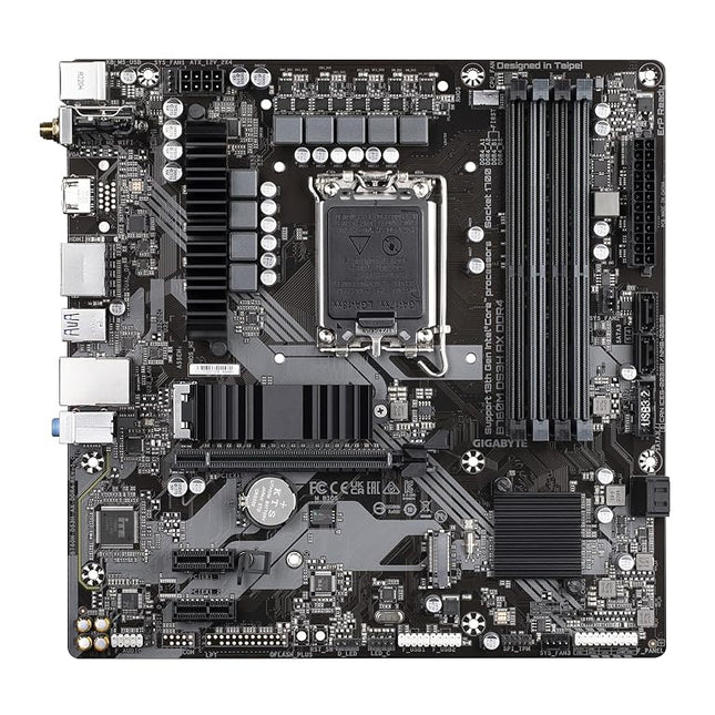 GIGABYTE B760M DS3H AX DDR4 (LGA 1700/ Intel/ B760/ M-ATX/ DDR4/ 2* M.2/ PCIe 4.0/ USB 3.2 Gen 2 Type-C/WiFi 6E/ 2.5GbE LAN/Q-Flash Plus/PCIe EZ-Latch/Gaming Motherboard)