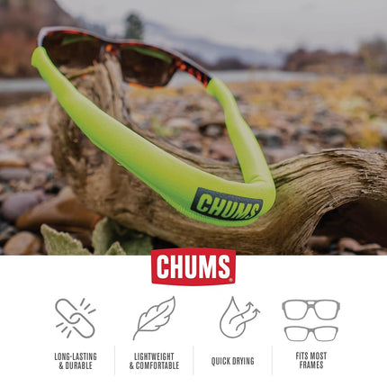 Chums Neo Floating Glasses Strap for Men & Women - Unisex Sunglasses Floating Strap for Water Sports - Fits Most Frame Sizes (EV Green)
