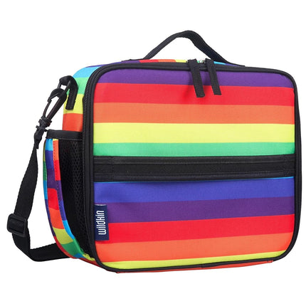 Wildkin Kids ECO rPET Insulated Lunch Box – Keeps Food Hot or Cold, Easy-Clean Lining, Mesh Pockets & BPA-Free – Boys & Girls, Ideal for School, Travel & Daycare – Rainbow Stripe