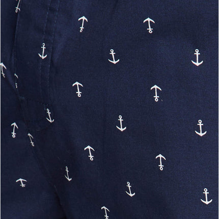 Nautica Men's Soft Woven 100% Cotton Elastic Waistband Sleep Pajama Short, True Navy, Large