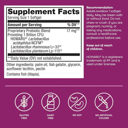 Nature’s Way Probiotic Pearls Women’s Probiotic Supplement, Vaginal & Digestive Health*, 1 Billion Cultures, No Refrigeration Required, 90 Softgels