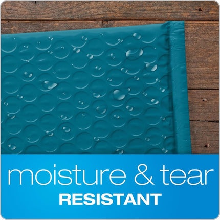 Quality Park Bubble Mailers, 8.25 x 11 Shipping Envelopes, Water Resistant Blue Poly Padded Envelopes, Redi-Strip Peel Off Closure, 25/Box (QUA85867)