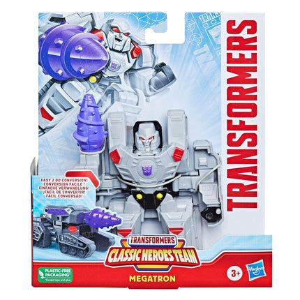 Transformers Equipo de Héroes Clásicos Megatron Juguete Convertidor, Figura de Acción de 11.4 cm, Para Niños de 3 Años en Adelante