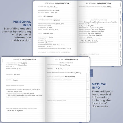 Clever Fox End of Life Planner, When I Die Organizer 5.8”x8.3” Blue