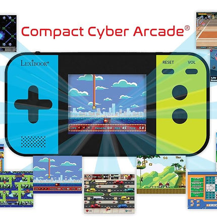 Lexibook JL2377 Compact Cyber Arcade Portable Console, 250, LCD, Battery Operated, Video Game for Children, Black/Blue/Green