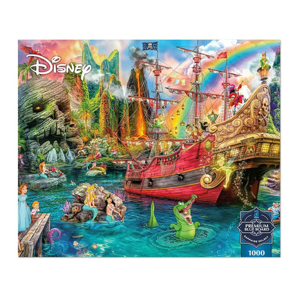 Ceaco - Sapphire Select - Disney - Peter Pan Mermaid Lagoon - Puzzle de 1000 pièces - Stimulant et amusant - Planche de puzzle à dos bleu - Boîte cadeau - Affiche grandeur nature incluse