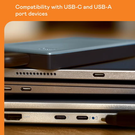 WD 4TB My Passport Works with USB-C, portable external hard drive, USB 3.2 Gen 1, software for device management, backup, password protection, Works with PC, Mac, Chromebook, Gaming Consoles, Grey