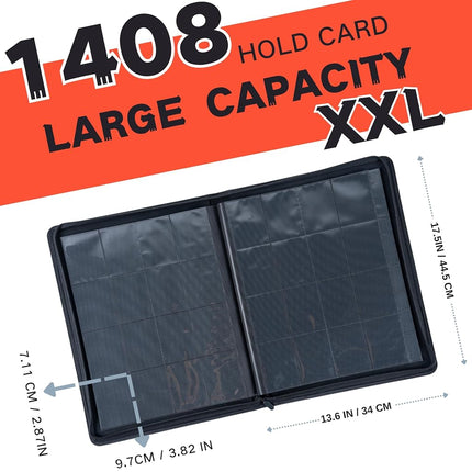 KUOOKING 1408+ Pockets Trading Card Binder (Orange)