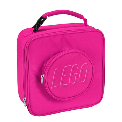 LEGO Lunch Bag, Durable and Insulated, with Mesh Pouch and Zip Compartment, Perfect for On-the-Go Meals, Pink, One Size, Brick Lunch Bag