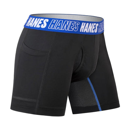 Calzoncillos bóxer Hanes Boys Moves para niños, anticomezón, color New Ebony, talla grande