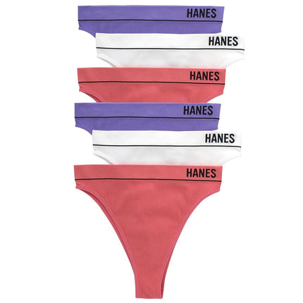 Hanes Women's Briefs (Pack of 6), White/Teal/Light Violet-Indigo, S