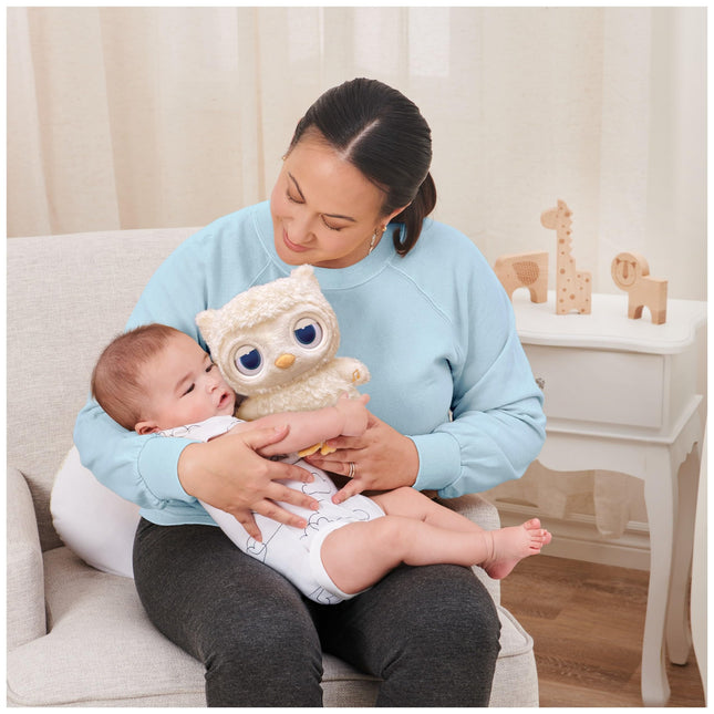 GUND Baby Sleepy Eyes Owl Bedtime Soother Plush Owl Stuffed Animal Night Light & Sound Machine, 8” Plush Toy for Newborn, Infant, Toddler