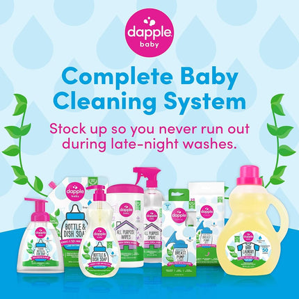 Dapple Baby, Bottle and Dish Soap Dish Liquid Plant Based Hypoallergenic 1 Pump Included Fluid Ounces Packaging May Vary, Fragrance Free, Fragrance Free, 50.7 Fl Oz, (Pack of 3)