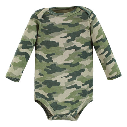 Hudson Baby unisex-baby Cotton Long-sleeve Bodysuits, Animal Adventure 3-pack, Preemie