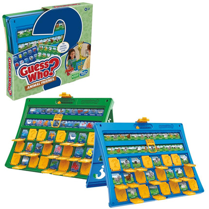 Guess Who? Animal Friends Game, Includes 2 Double-Sided Animal Sheets, 2-Player Board Games for Kids, Ages 6+ (Amazon Exclusive)