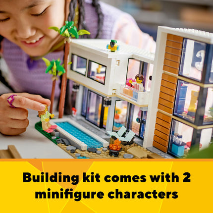 Juguete LEGO Creator 3 en 1 Casa Moderna, Edificio Urbano de 3 Pisos o Cabaña del Bosque, Set de Juego de Casas Modelo para Niños, Sets de Construcción de Arte, Idea de Regalo para Niños y Niñas de 9 Años en Adelante, 31153