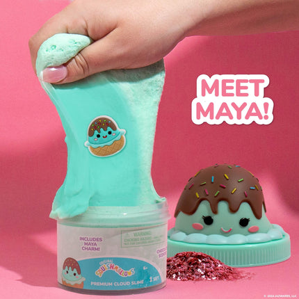 Squishmallow Original Maya La Nube de Slime Premium con Aroma a Chocolate, Recuerdos de Fiesta para Niños de 8 a 12 Años, Juguetes para Niñas de 8 a 10 Años, Kit de Slime para Niñas de 8 a 12 Años, Slime para Niños