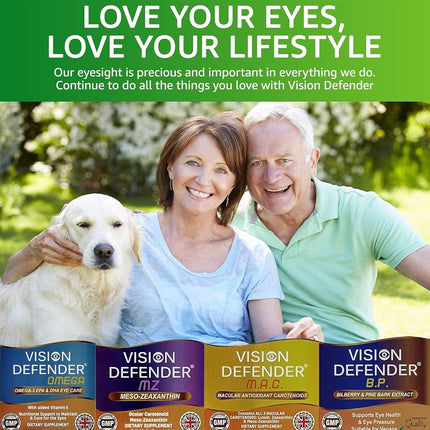 Vision Defender AREDS2 Eye Vitamins, Lutein Zinc Copper, Vegan, 90 Tablets