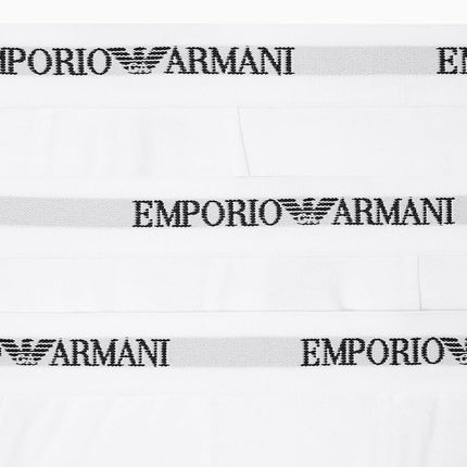 EMPORIO ARMANI Man's Core Logoband 3-Pack Trunk, White, S
