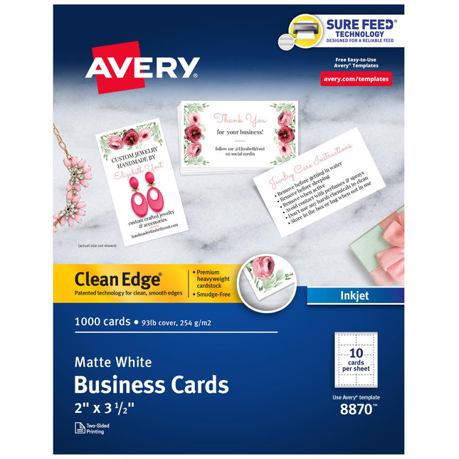 Avery Printable Business Cards, Inkjet Printers, 1