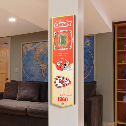 NFL Kansas City Chiefs Arrowhead Stadium 3D Stadium Banner-8x323D Stadium Banner - 8"x 32", Team Colors, 8" x 32"