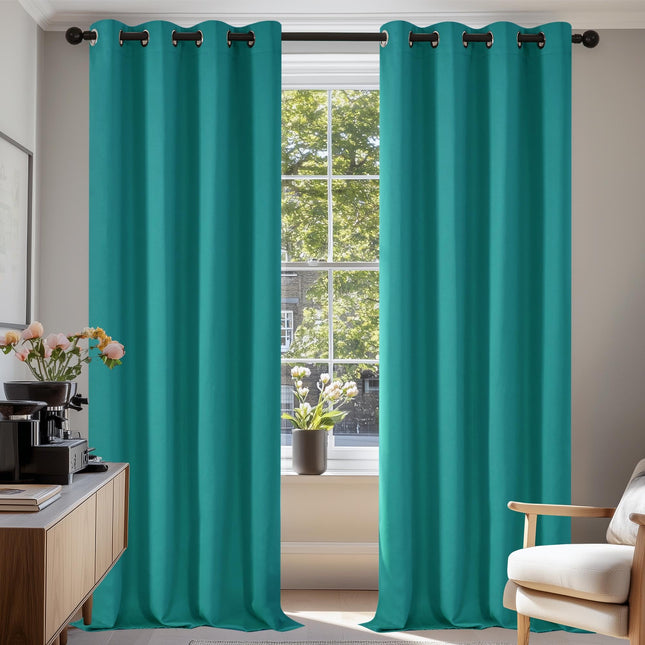 Deconovo Turquoise Curtains, Room Darkening Window
