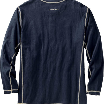 Legendary Whitetails Men's Maverick Slub Henley Shirt, Navy, XXL