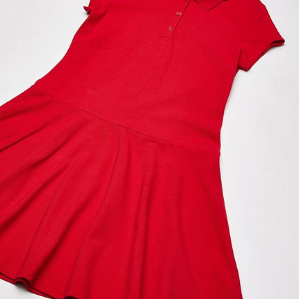 The Children's Place Girls Short Sleeve Picque Polo Dress, Ruby, X-Large