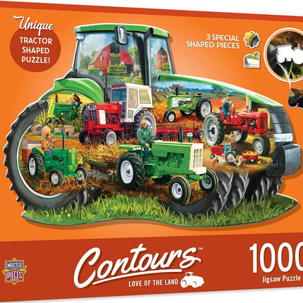 MasterPieces 1000 Piece Jigsaw Puzzle for Adult, Family, Or Kids - Tractor Shape - 38.5"X26.5" - Family Owned American Puzzle Company
