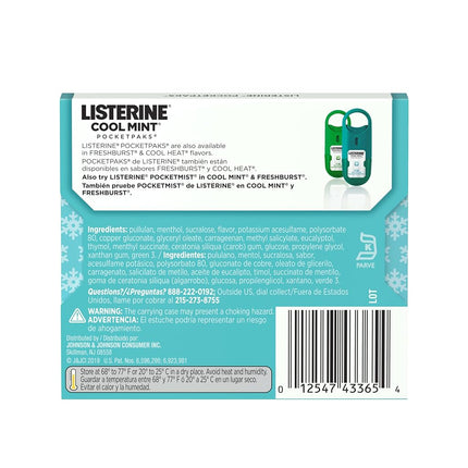 Listerine Cool Mint Pocketpaks Breath Strips, 24-Strip Pack (Pack of 12)