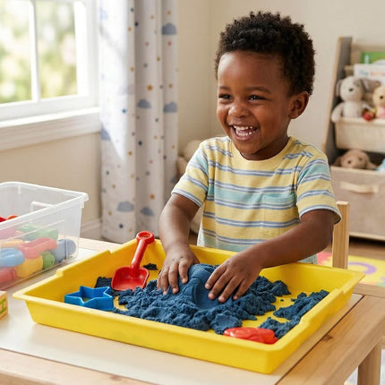 Constructive Playthings-EDX-770 Messy Trays, Set of 4 Hard Plastic Trays, Multi-Color