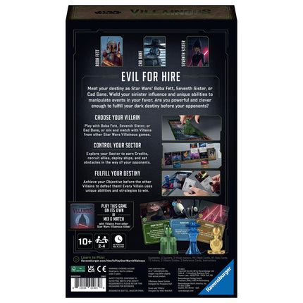 Ravensburger Star Wars Villainous - Scum and Villainy Strategy Board Game - Join Boba Fett, Seventh Sister, or Cad Bane in This Stand-Alone, or Expand with Other Star Wars Villainous Games - Ages 10+