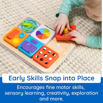 Fat Brain Toys PlayTab Essentials 12m+, Modular Sensory Activity Board, Busy Board for Toddlers and Babies - Ages 1 Year and Older